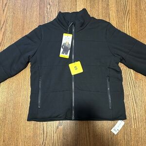 Three Dots Black Zip Up Jacket NWT Size Small Minimal Athleisure